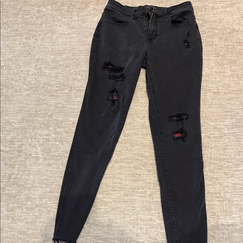 Maurices Black Distressed Skinny Jeans